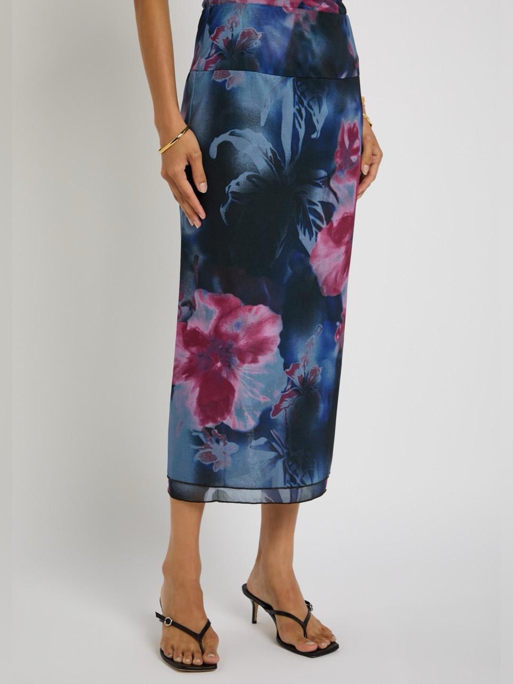 Free People Sunset Mesh Midi Skirt NWT